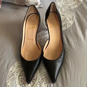 Black leather Christian Louboutin heels 38